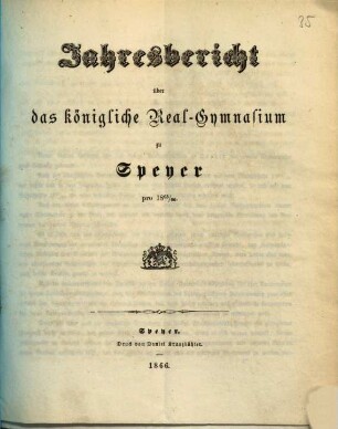 Jahresbericht über das Königlich-Bayerische Realgymnasium : für ... 1865/66 (1866)