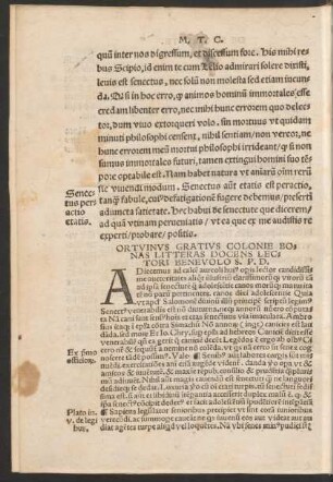 Ortuinus Gratius Colonie Bonas Litteras Docens Lectori ...