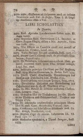 Libri Scholastici. In Quarto