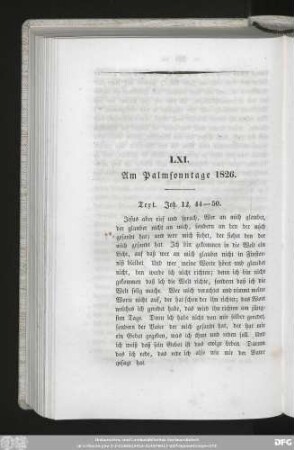 LXI. Am Palmsonntage 1826.