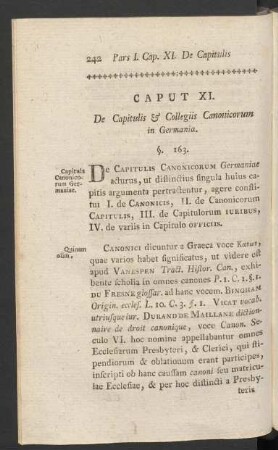 Caput XI. De Capitulis & Collegiis Canonicorum in Germania