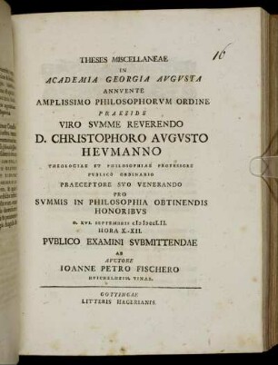 Theses Miscellaneae