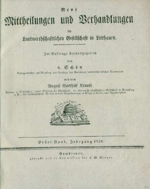 5.1830,1-4: Landwirthschaftliche Mittheilungen