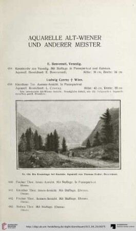 Aquarelle Alt-Wiener und andere Meister (Nr. 658-705)