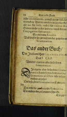 Das ander Buch/Der Italianischen Grammaticae ...