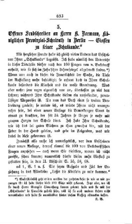 Offenes Sendschreiben an Herrn K. Bormann, Königlichen Provinzial-Schulrath in Berlin - Glossen zu seiner "Schulkunde"