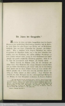 [I.] Die Ahnen des Burggrafen