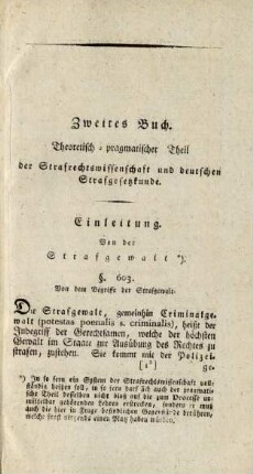 Einleitung. Von der Strafgewalt