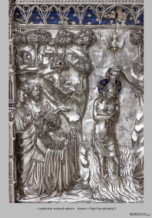 Silberaltar: Johannes der Täufer tauft Christus