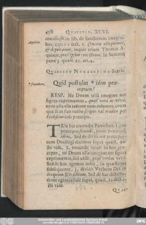 Quaestio Nonagesima-Sexta. Quid postulat idem praeceptum?