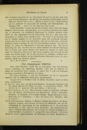 Neu eingegangene Schriften