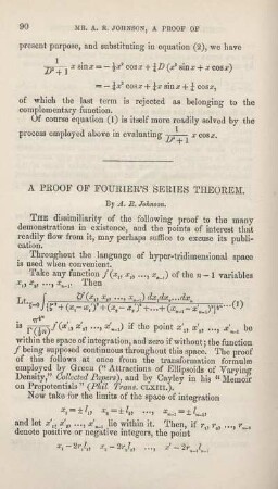 A proof Fourier's series theorem.