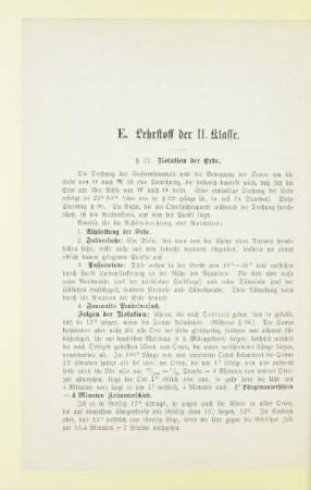 E. Lehrstoff der II. Klasse