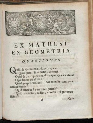 Ex Mathesi. Ex Geometria.