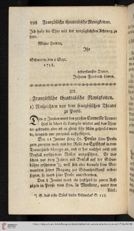 4: Französische theatralische Neuigkeiten