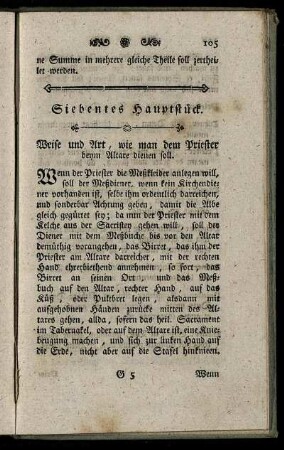 Siebentes Hauptstück.