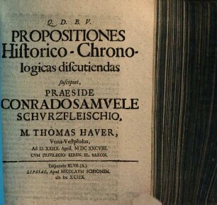 Propositiones Historico-Chronologicas