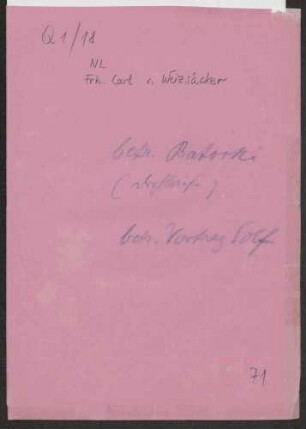 Zur Kriegslage und Friedensfrage. Zeitungsausschnitte und Druckschriften