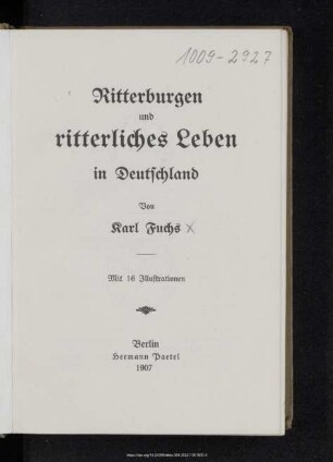 Ritterburgen und ritterliches Leben in Deutschland