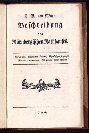Beschreibung des Nürnbergischen Rathhauses