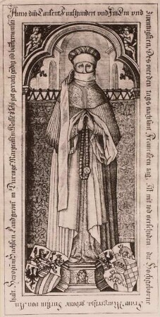Margretha, geborene Fürstin von Anhalt, Tafel 72. Kupferstich nach Grabplatte