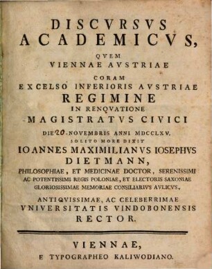 Discvrsvs Academicvs : [de utilitate scientiarum]