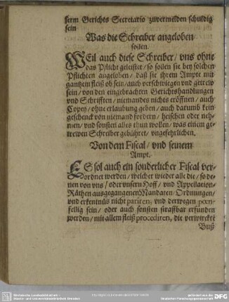 Was die Schreiber angeloben sollen