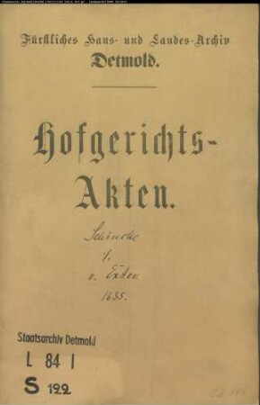 Schincke, Hermann in Salzuflen gegen Hans von Exter zu Pottenhausen - Schuldforderung