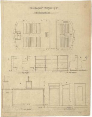 Billing, Hermann; Singen; Krankenhaus - Kapelle; Inneneinrichtung (Grundriss; Details)