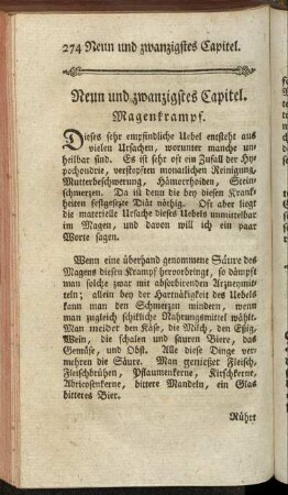 Neun und zwanzigstes Capitel. Magenkrampf.