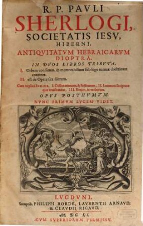 Antiquitatum Hebraicarum dioptra