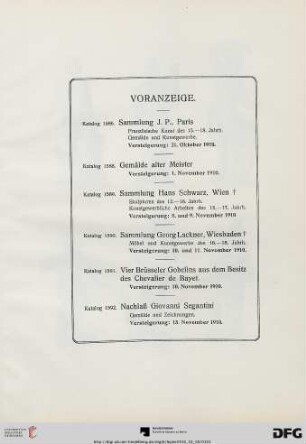 Voranzeige