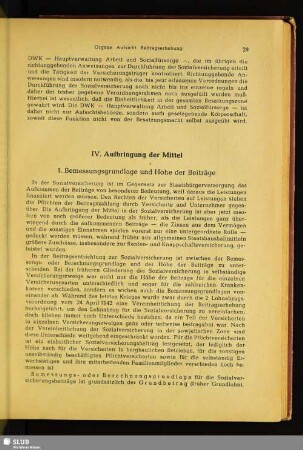 IV. Aufbringung der Mittel