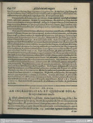Caput IX. A Incredulitas, Et Quidam Sola, sit reprobationis causa