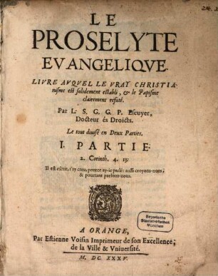 Le Proselyte evangelique