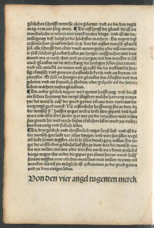 Von den vier angel tugenten merck
