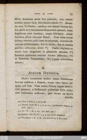 6. Arabum sententia.