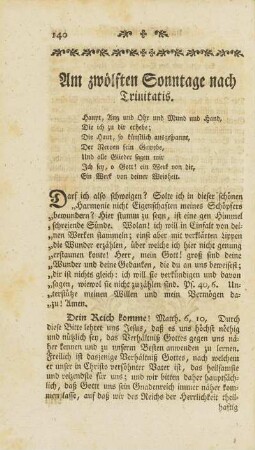 Am zwölften Sonntage nach Trinitatis.