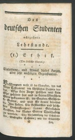 [...] achtzehnte Lehrstunde.