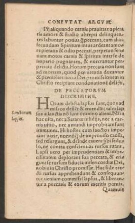 De Peccatorum Discrimine.
