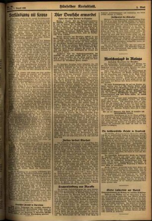 Zweite Ausgabe vom Freitag, den 07. August 1936.