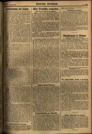 Zweite Ausgabe vom Freitag, den 07. August 1936.