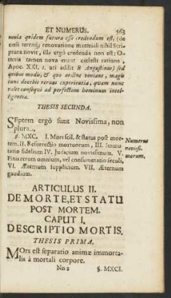 Articulus II. De Morte, Et Statu Post Mortem.