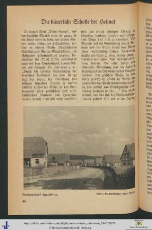 Die bäuerliche Scholle der Heimat.