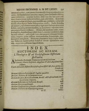 Index Auctorum Ac Rerum.