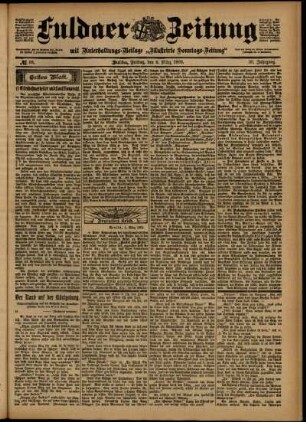 Erste Ausgabe vom Freitag, den 06. März 1903.