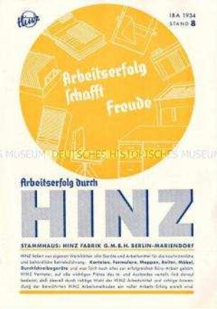 Neuheiten der Firma Hinz für die Buchhaltung, das Formularwesen, für Karteien und Büromöbel