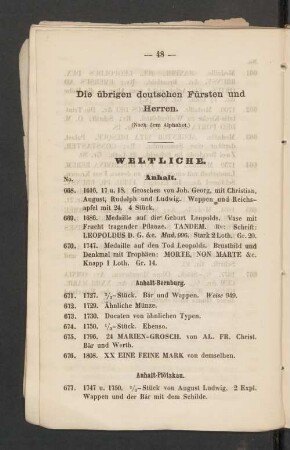 Die übrigen deutschen Fürsten und Herren. Weltliche