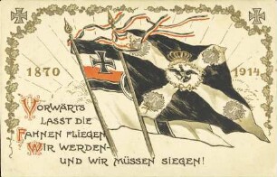 Vorwärts lasst die Fahnen fliegen. Wir werden und wir müssen siegen!