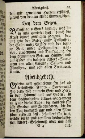 Abendgebeth.